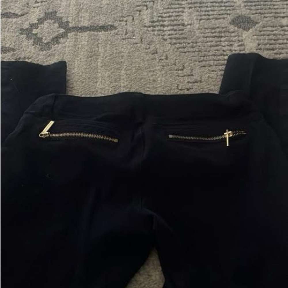 Michael Kors Black Skinny Jeans with Gold Zippers - Picture 2 of 2